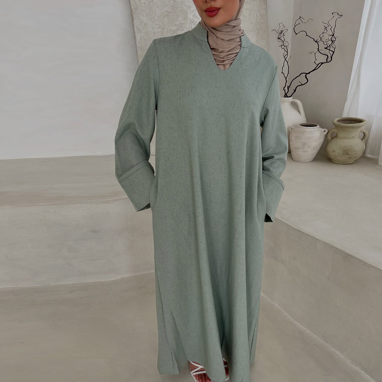 Ease Luxe Abaya- Sage Mist - Image 4