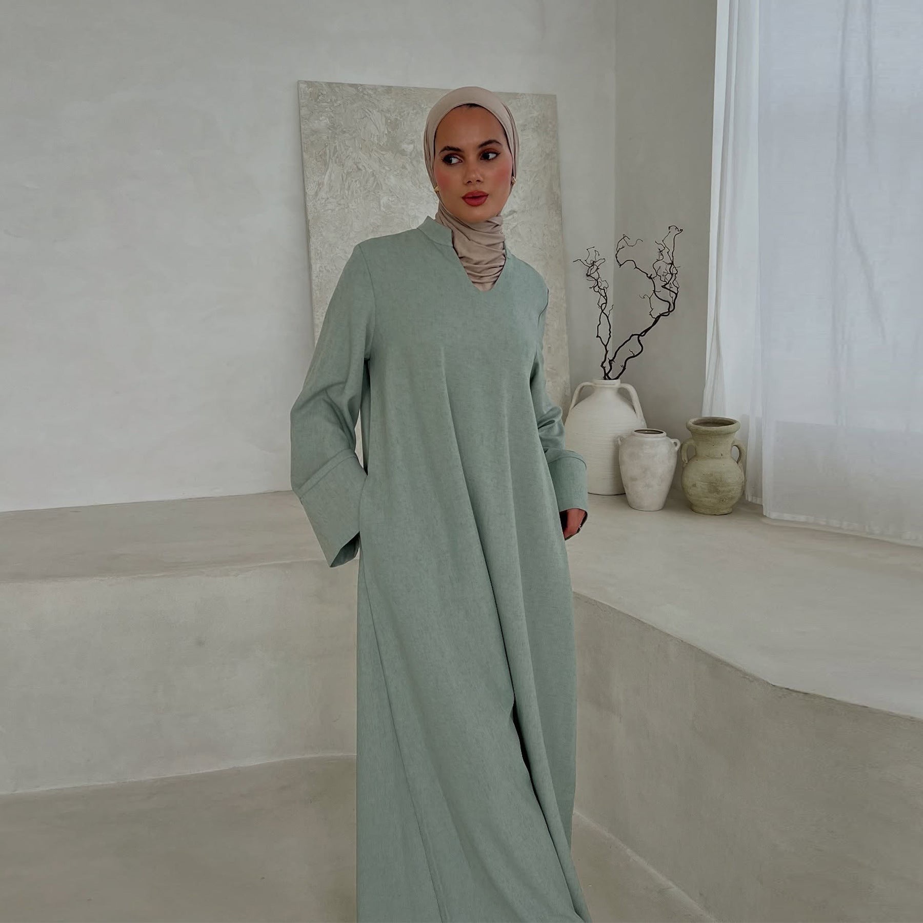 Ease Luxe Abaya- Sage Mist - Image 3